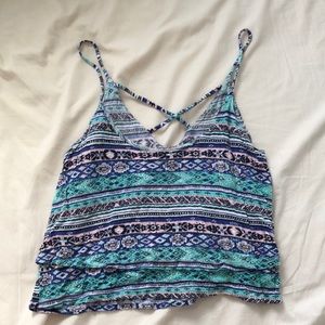 PacSun patterned layered crop top